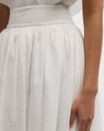 Image 6 of 6: Salon 1884 Lucia Check Linen Handkerchief Maxi Skirt