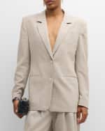 Image 1 of 6: Salon 1884 Dumas Check Single-Breasted Blazer Jacket