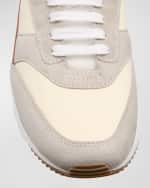 Image 4 of 6: Saint Laurent Men's Bump 15 Nylon and Leather Low-Top Sneakers