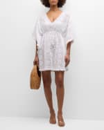 Image 2 of 6: Melissa Odabash Ivy Lace Crochet Fringe-Trim Mini Dress