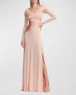 Image 2 of 5: Ralph Lauren Collection Off-Shoulder Wrap Column Gown