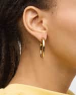 Image 2 of 5: Saint Laurent Gold Degrade Hoop Earrings