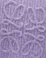 Image 4 of 4: Loewe Crocheted Anagram Mohair-Blend Scarf