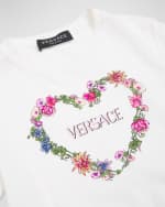 Image 5 of 5: Versace Girl's Damier Flowers Printed Logo T-Shirt Dress, Size 8-14