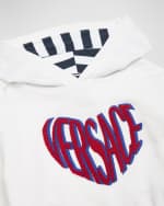 Image 5 of 5: Versace Girl's Logo Embroidered Cotton Fleece Sweatshirt, Size 8-14
