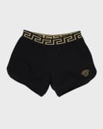 Image 4 of 5: Versace Medusa Embroidery Fleece Shorts, Size 8-14