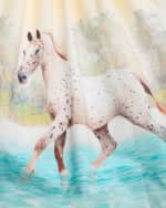 Image 3 of 3: Molo Girl's Cassandra Horse-Print Dress, Size 3T-6