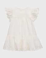 Image 1 of 3: Molo Girl's Cammas Eyelet Embroidered Dress, Size 3M-2T
