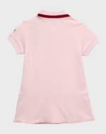Image 2 of 5: Moncler Girl's Pleated Short-Sleeve Polo Dress with Contrast Trim, Size 8-14