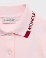 Image 3 of 3: Moncler Girl's Pleated Short-Sleeve Logo Polo Dress, Size 4-6