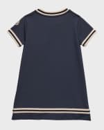 Image 2 of 3: Moncler Girl's Contrast Trim Jersey Dress, Size 4-6