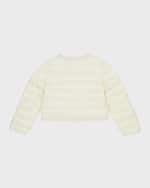 Image 2 of 3: Moncler Girl's Dafina Long Season Cropped Down Jacket, Size 4-6