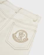 Image 3 of 5: Moncler Girl's Wide-Leg Canvas Trousers, Size 8-14