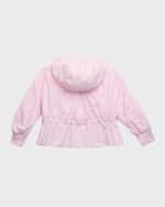 Image 2 of 3: Moncler Girl's Assia Jacket Lightweight Hooded Jacket, Size 4-6
