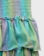 Image 3 of 3: Flowers by Zoe Girl's Metallic Stripe Dress, S-XL