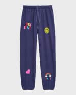 Image 1 of 3: Flowers by Zoe Girl's Just Love Printed Sweatpants, Size S-XL