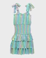 Image 2 of 3: Flowers by Zoe Girl's Metallic Stripe Dress, Size 4-6