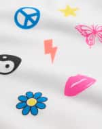 Image 3 of 6: Flowers by Zoe Girl's Multi Icon 3-Row Design Pullover, Size 4-6