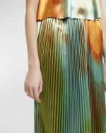 Image 6 of 6: Ulla Johnson Giada Pleated Ombré Midi Skirt