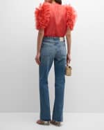 Image 3 of 6: Ulla Johnson Helene Ruffle-Sleeve Silk Top