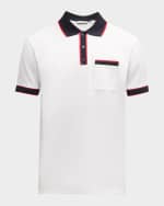 Image 1 of 6: Moncler Men's Contrast-Trim Polo Shirt