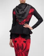 Image 1 of 3: Alexander McQueen Chiaroscuro Flora Silk Scarf