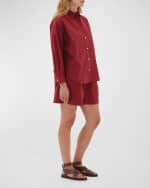 Image 4 of 4: LMND Chiara Relaxed-Fit Dyed Cotton Button-Front Shirt