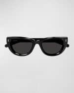 Image 1 of 3: Gucci Logo Acetate Cat-Eye Sunglasses