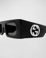 Image 2 of 3: Gucci GG Plastic Rectangle Sunglasses