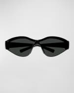 Image 3 of 3: Gucci Logo Plastic Shield Sunglasses