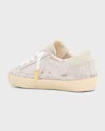 Image 2 of 6: Golden Goose Girl's Superstar Lace Up Micro Crackle Sneakers, Kids