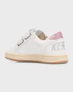 Image 2 of 6: Golden Goose Girl's Ballstar Leather Dual-Grip Sneakers, Toddler/Kids