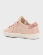 Image 2 of 5: Golden Goose Girl's Superstar Pink Suede Low-Top Sneakers, Baby/Toddler