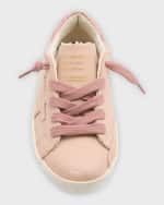 Image 5 of 5: Golden Goose Girl's Superstar Pink Suede Low-Top Sneakers, Baby/Toddler