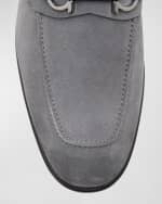 Image 4 of 6: Ferragamo Men's Foster Suede Gancini Bit Loafers