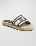Image 2 of 4: Tod's Bicolor Linen Leather Espadrille Sandals