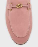 Image 4 of 6: Tod's Wrapped T-Ring Suede Loafers