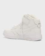 Image 2 of 5: Off-White Men's Out Of Office Tonal Leather Mid-Top Sneakers
