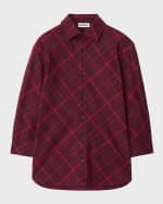 Image 1 of 4: Burberry Boy's Angelo Bias Check Button-Front Shirt, Size 3-14