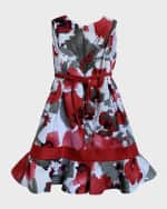 Image 3 of 5: Helena Girl's Printed Bow Dress, Size 7-14