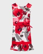 Image 1 of 5: Helena Girl's Printed Bow Dress, Size 7-14