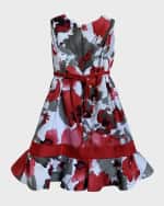 Image 3 of 7: Helena Girl's Printed Bow Dress, Size 4-6