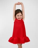 Image 5 of 7: Helena Girl's Striped Neoprene Dress, Size 2-6