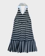 Image 5 of 7: Helena Girl's Striped Halter Dress, Size 4-6