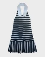 Image 3 of 5: Helena Girl's Striped Halter Dress, Size 7-14