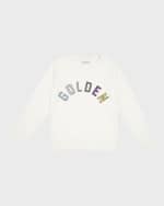 Image 1 of 3: Golden Goose Boy's Journey Multicolor Patch Crewneck Sweatshirt, Size 4-10