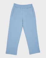 Image 1 of 5: Golden Goose Girl's Journey Embroidered Wide-Leg Sweatpants, Size 12-14