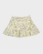 Image 1 of 5: Golden Goose Girl's Journey Volant Floral Printed Gingham Skirt, Size 12-14