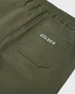 Image 3 of 5: Golden Goose Boy's Journey Embroidered Twill Shorts, Size 12-14