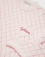 Image 3 of 5: Golden Goose Girl's Journey Pointelle Knit Heart Patch Sweater, Size 12-14